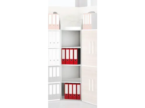 Hoekveld 1900x600mm 5legborden 1zijpaneel Met Achterwand Wit