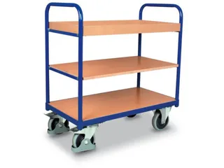 Etagewagen 250kg 850x500mm H 950mm 3 Etages Hout Ral5010 - 2