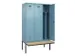 locker met bank,voor scheiding van kleding,HxBxD 2120x1200x815mm,3vak