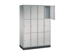 lockerkast,HxBxD 1950x1220x500mm,4x3vakken,cil.-slot,sokkel