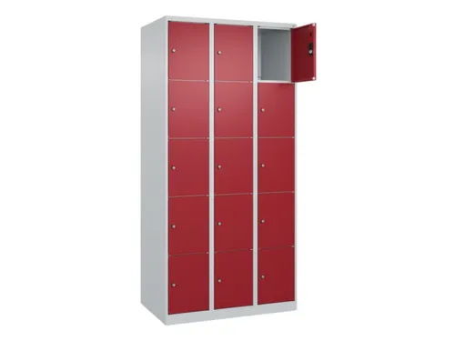 lockerkast,HxBxD 1850x900x500mm,3x5vakken,vak B 300mm,cil.-slot