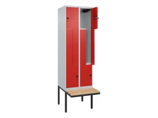 Z-garderobekast,HxBxD 2120x600x815mm,2vak,vak B 300mm,draaigrendel - 2