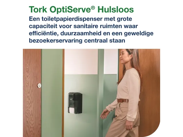 Tork OptiServe 558042 Hulsloos 2-rol Toiletpapier Dispenser T7 Zwart