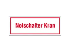 aanwijzingsbord,Noodschakelaar kraan,PVC,rood/wit,om te verlijmen