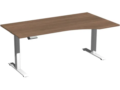 In hoogte verstelbaar bureau in vrije vorm,HxBxD 630-1280x1800x1000mm
