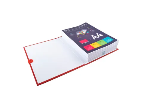 Map met uitrekbare rug balacron Klittenband sluiting 24x32 Rood