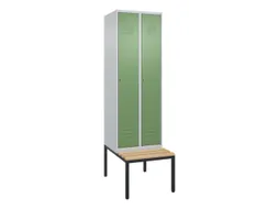 locker met bank,HxBxD 2120x600x815mm,2vak,vak B 300mm,cil.-slot