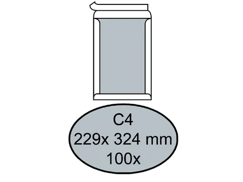 Envelop Quantore Bordrug C4 229x324mm Wit Zelfklevend