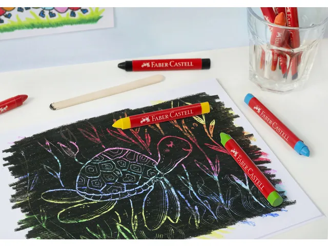 waskrijt Faber-Castell Jumbo etui à 12 stuks
