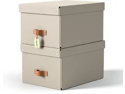 Puro opbergdoos medium A4 17 liter beige 2 stuks