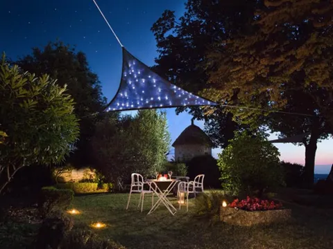 Zonnezeil Met LED- Sterrenhemel - Driehoek - 3.6 x 3.6 x 3.6m - Donke