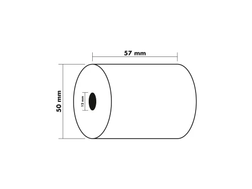 Rekenmachine Papierrol 57x50x12x20 1 laag offset extra wit 60g/m2 Wit