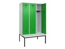 locker met bank,HxBxD 2120x1200x815mm,3vak,vak B 400mm,cilinderslot