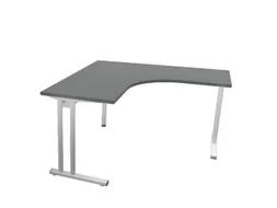 bureau in vrije vorm,HxBxD 740x1400x1400mm,vrije vorm,MS-donkergrijs