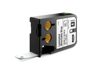 Labeltape Dymo XTL kabelwikkel 21mm zwart op wit - 1