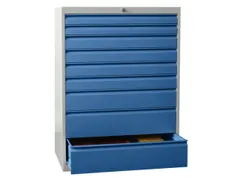 ladekast 1200x715x600mm 9laden cilinderslot RAL7035 front RAL5012