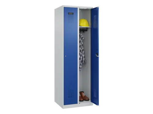 locker,HxBxD 1850x600x500mm,2vak,vak B 300mm,cil.-slot,staand op vloer