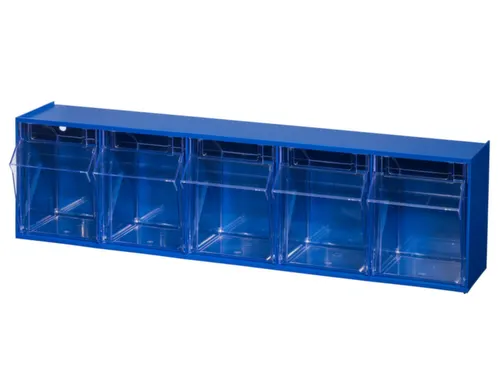 Assortimentsbak Hxbxd 165x600x135mm 5bakken Polystyreen Blauw