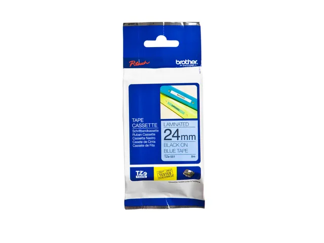 Labeltape Brother P-touch TZe-551 standaard 24mm zwart op blauw