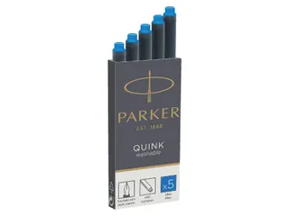 Inktpatroon Parker Quink uitwasbaar koningsblauw pak à 5 stuks - 2