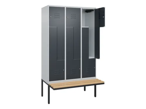 Z-garderobekast,HxBxD 2120x1200x815mm,6vak,vak B 400mm,cil.-slot