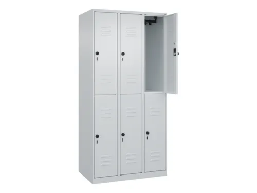 dubbeldekse locker,HxBxD 1850x900x500mm,3x2vak.,vak B 300mm
