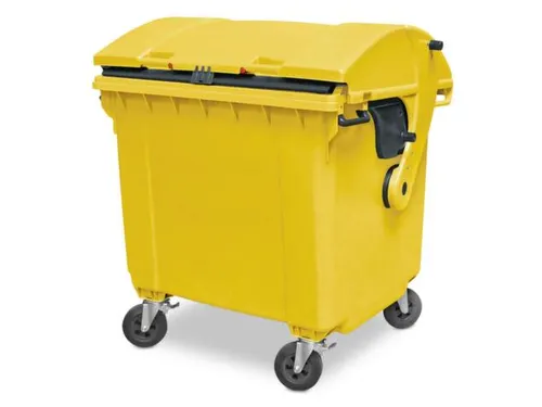 Vuilcontainers,1100l,romp HDPE geel,HxBxD 1460x1370x1210mm