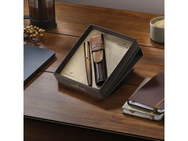 Stylo bille Coffret Sheaffer VFMG9428 Coffee étui en cuir Marron mat