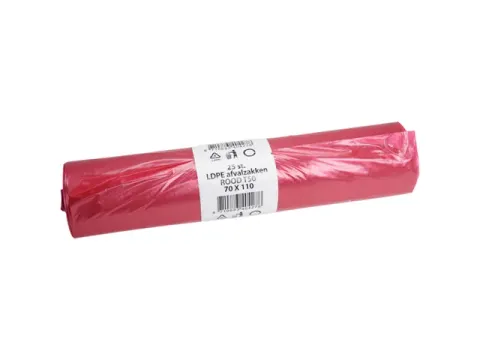 Powersterko afvalzak LDPE 120L 70x110cm T50 rood 10x25st 250st/doos