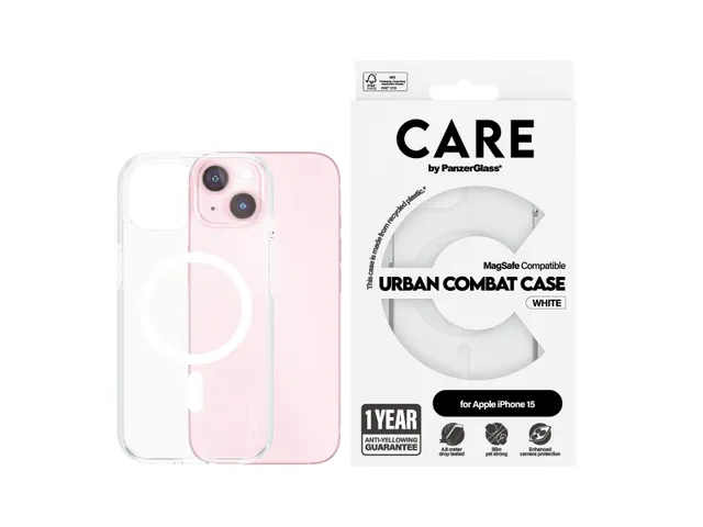 PanzerGlass CARE by Urban Combat Case Transparent w. White MagSa