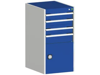 ladekast HxBxD 1000x525x525mm 4laden romp RAL7035 front RAL5010 - 1