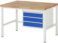 werkbank,HxBxD 840-1040x1250x900mm,beukblad,draagverm. 1250kg,4voeten