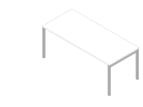 bureau HxBxD 730x1800x800mm blad wit 4-voeten aluminium