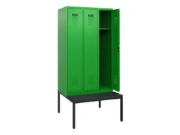 locker met bank,HxBxD 1950x900x815mm,3vak,vak B 300mm,cilinderslot