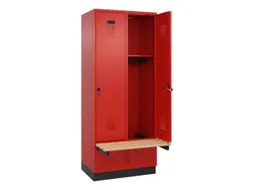 locker met bank,HxBxD 1950x800x815mm,2vak,vak B 400mm,draaigrendel