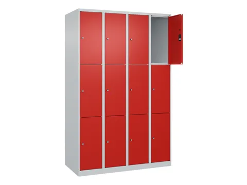 lockerkast,HxBxD 1850x1200x500mm,4x3vakken,vak B 300mm,cil.-slot