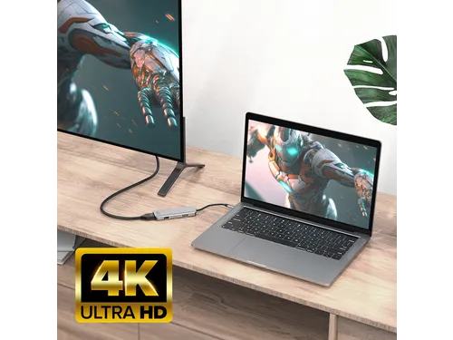 Adapter ACT USB-C 4K multiport voor 2 HDMI monitoren