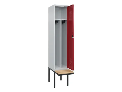 locker met bank,voor scheiding van kleding,HxBxD 2120x400x815mm,1vak