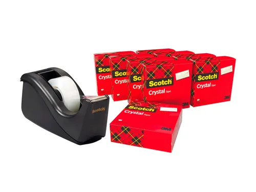 Plakband Scotch Crystal 600 19mmx33m transparant + gratis C60 plakband