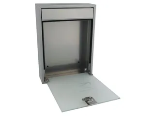Brievenbus Milaan Zilver staal glazen front incl. 2 sleutels 36x26x8cm - 2