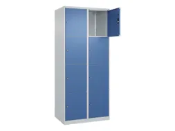 lockerkast,HxBxD 1850x800x500mm,2x4vakken,vak B 400mm,cil.-slot