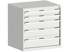 ladekast HxBxD 800x800x750mm 5laden romp RAL7035 front RAL7035