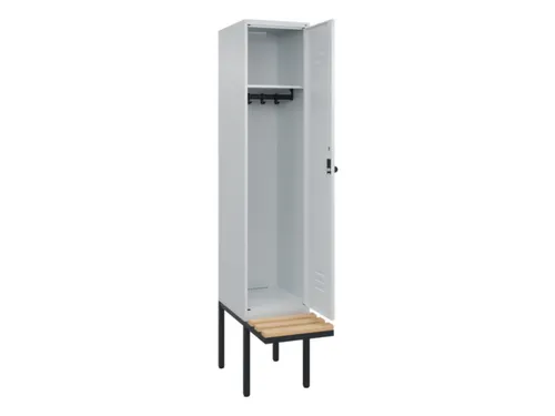 locker met bank,HxBxD 2120x400x815mm,1vak,vak B 400mm,draaigrendel
