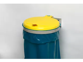 Afvalverzamelaar 120 Liter Enkelvoudig Wandmontage Deksel Geel - 1