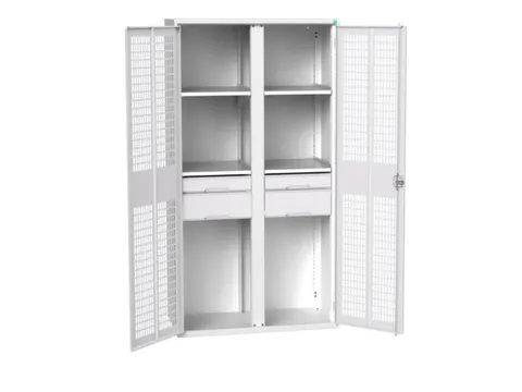 universele kast,HxBxD 2000x1050x550mm,4xStalen bodem,4lade(n)