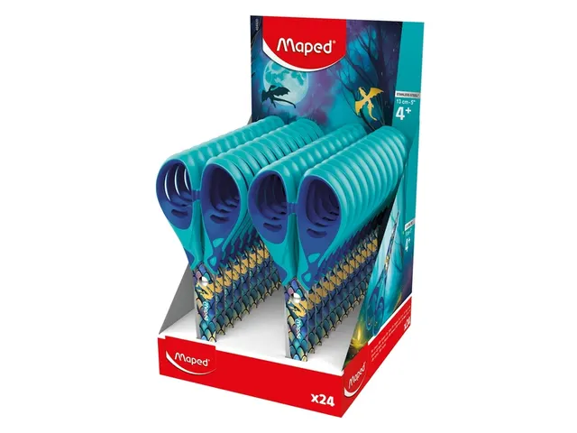 Schaar Maped Dragon 13cm display à 24 stuks blauw