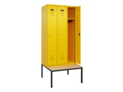 locker met bank,HxBxD 2120x900x815mm,3vak,vak B 300mm,cilinderslot