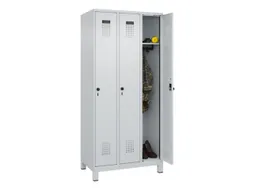 locker,HxBxD 1950x900x500mm,3vak,vak B 300mm,draaigrendel,voeten