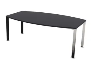 vergadertafel,HxBxD 740x2000x1200mm,vatvormig,CC-zwart - 1