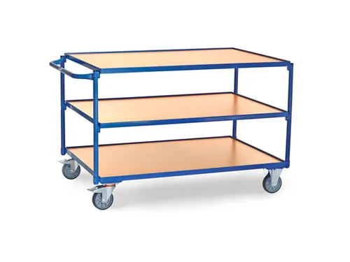 Tafelwagen 2956 300kg 1200x800mm 3 etages hout rubber wielen